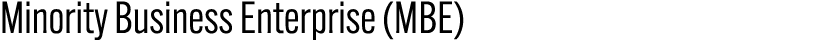 Minority Business Enterprise (MBE)