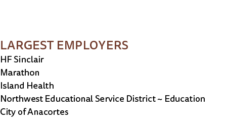  Largest Employers HF Sinclair Marathon Island Health Northwest Educational Service District ~ Education City of Anac...