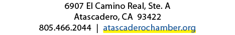 6907 El Camino Real, Ste. A Atascadero, CA 93422 805.466.2044 | atascaderochamber.org