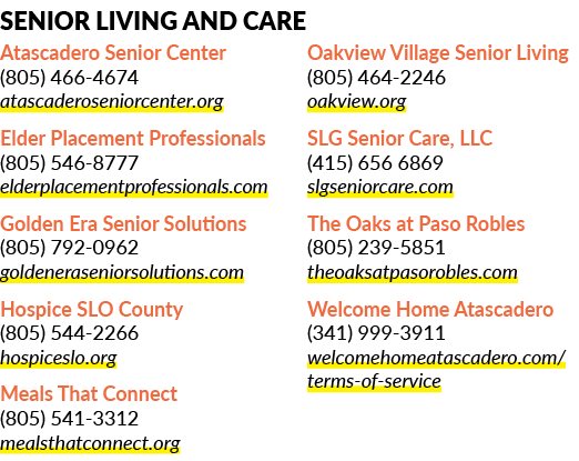 Senior Living and Care Atascadero Senior Center (805) 466 4674 atascaderoseniorcenter.org Elder Placement Professiona...