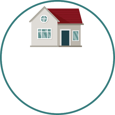 Set of houses front view
