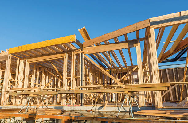 Building site of a house under construction