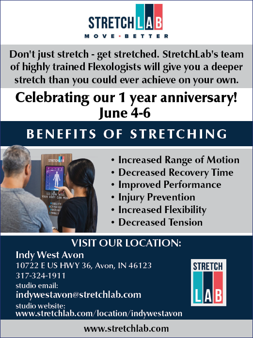 A poster advertising stretch lab. Description generated by AI