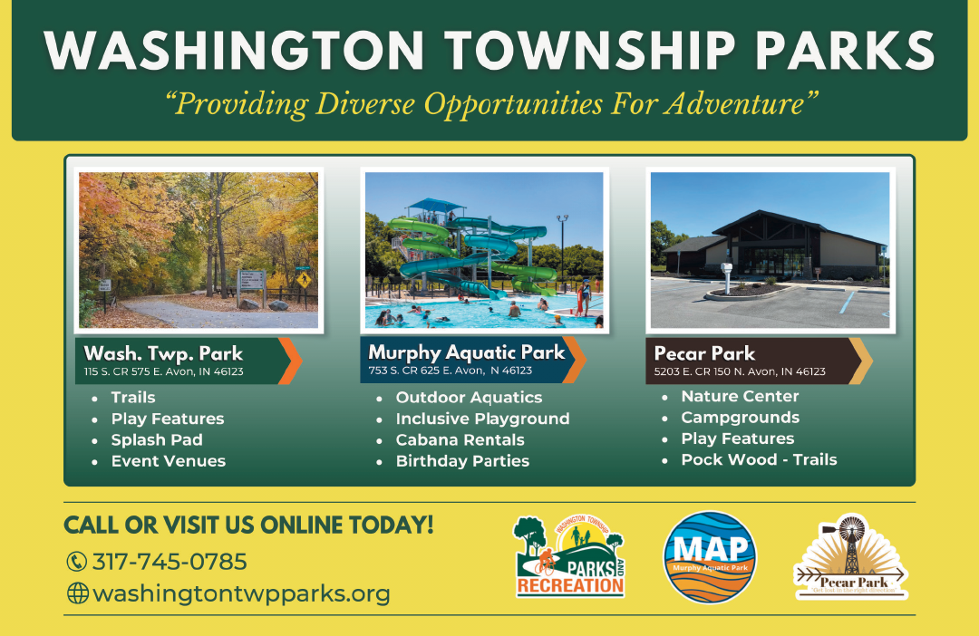 A flyer for Washington Township Parks. Description generated by AI