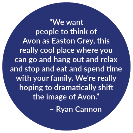  “We want people to think of Avon as Easton Grey, this really cool place where you can go and hang out and relax and ...