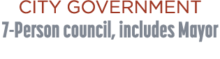 CITY GOVERNMENT 7 Person council, includes Mayor