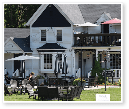 Paul Valade/pvalade@dailyherald.com Outdoor seating at Corked Wine Bar in Long Grove.