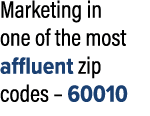 Marketing in one of the most affluent zip codes – 60010