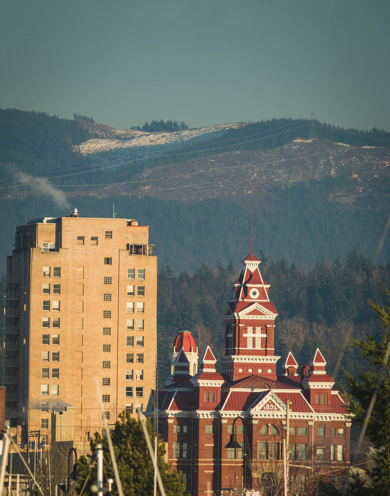 0700279 Bellingham Towers & Whatcom Museum viewed from Squalicum Harbor. Bellingham, WA. © Mark Turner