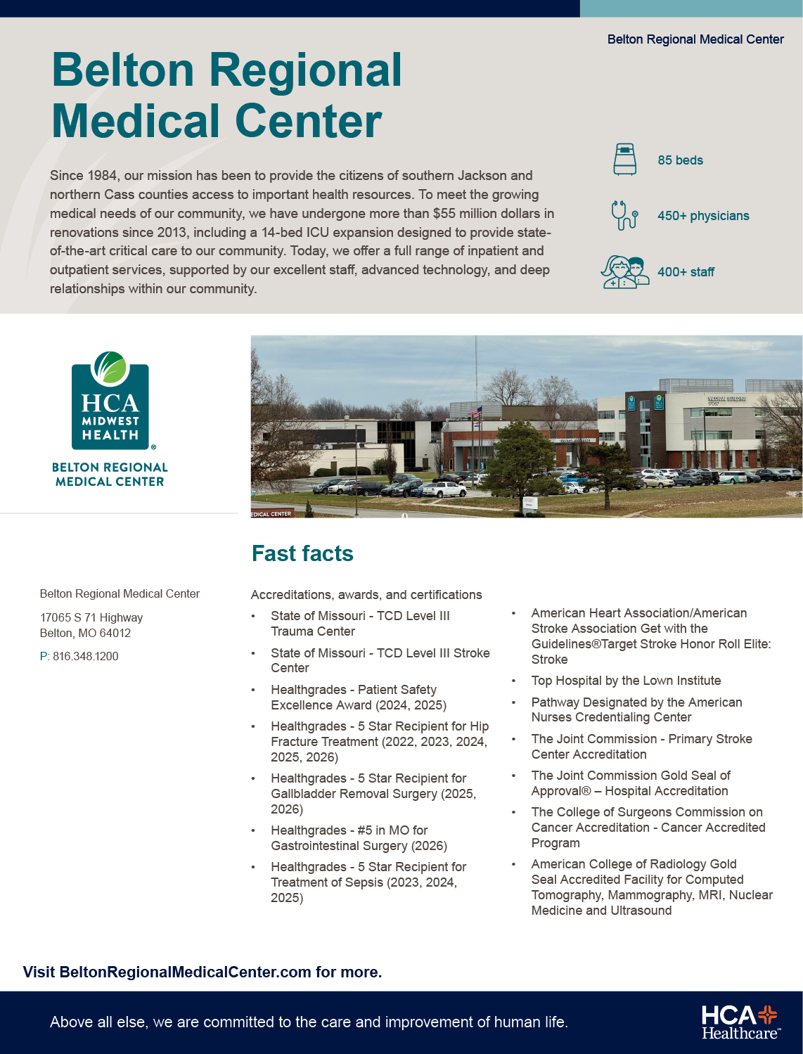 A brochure for the Belton Regional Medical Center, featuring information about the hospital, its services, and its staff. AI generated content