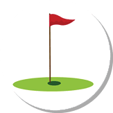 Golf hole icon on the white background. Vector illustration.