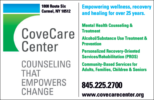 A green and white advertisement for the Covecare Center. AI generated content