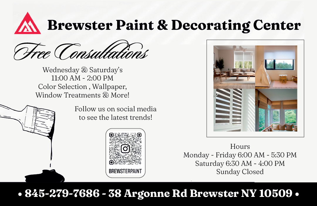 A flyer for a paint and decorating center offers free consultations. AI generated content