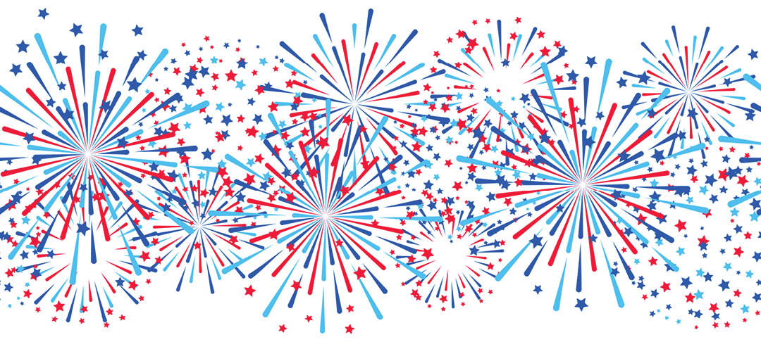 A firework display with red, white, and blue colors. AI generated content