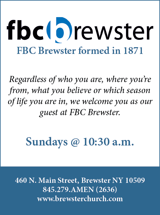 A flyer for a church event at 400 N Main St in Brewster, NY. AI generated content