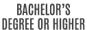 Bachelor’s degree or higher