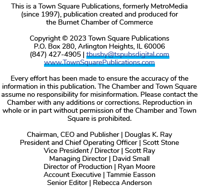 This is a Town Square Publications, formerly MetroMedia (since 1997), publication created and produced for the Burnet...