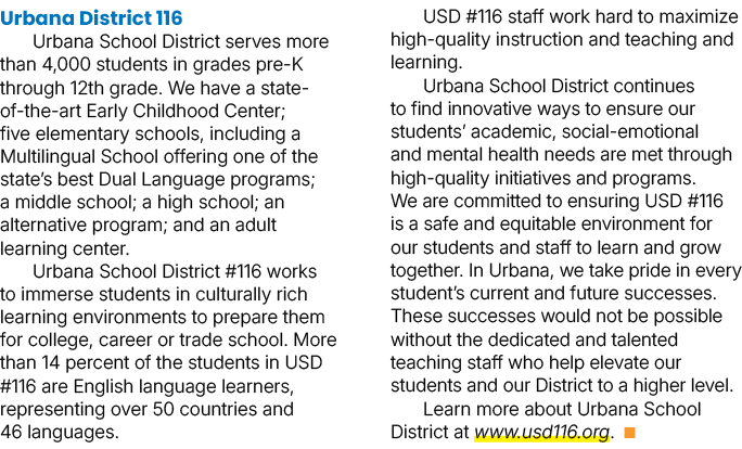 Urbana District 116 Urbana School District serves more than 4,000 students in grades pre K through 12th grade. We hav...