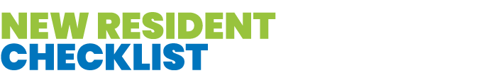 New Resident Checklist 
