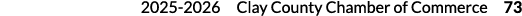 2025 2026 Clay County Chamber of Commerce 73