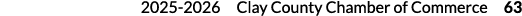 2025 2026 Clay County Chamber of Commerce 63