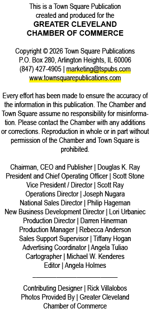 This is a Town Square Publication created and produced for the Greater Cleveland Chamber of Commerce Copyright © 2026...