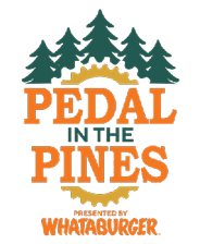 A logo for Pedal in the Pines, presented by Whataburger. AI generated content
