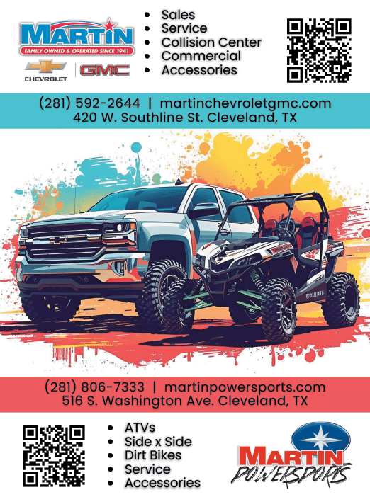 A colorful advertisement for a truck dealership featuring a large truck with a sidecar. AI generated content
