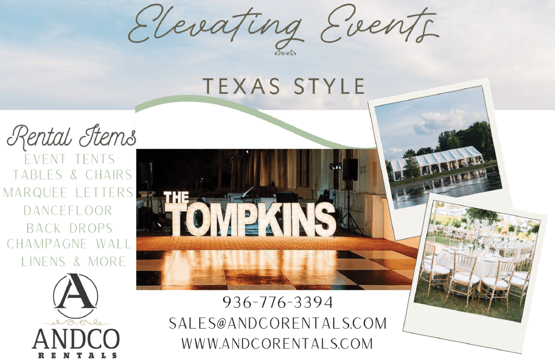 A flyer advertising an event called “Elevating Events & The Tompkins". AI generated content