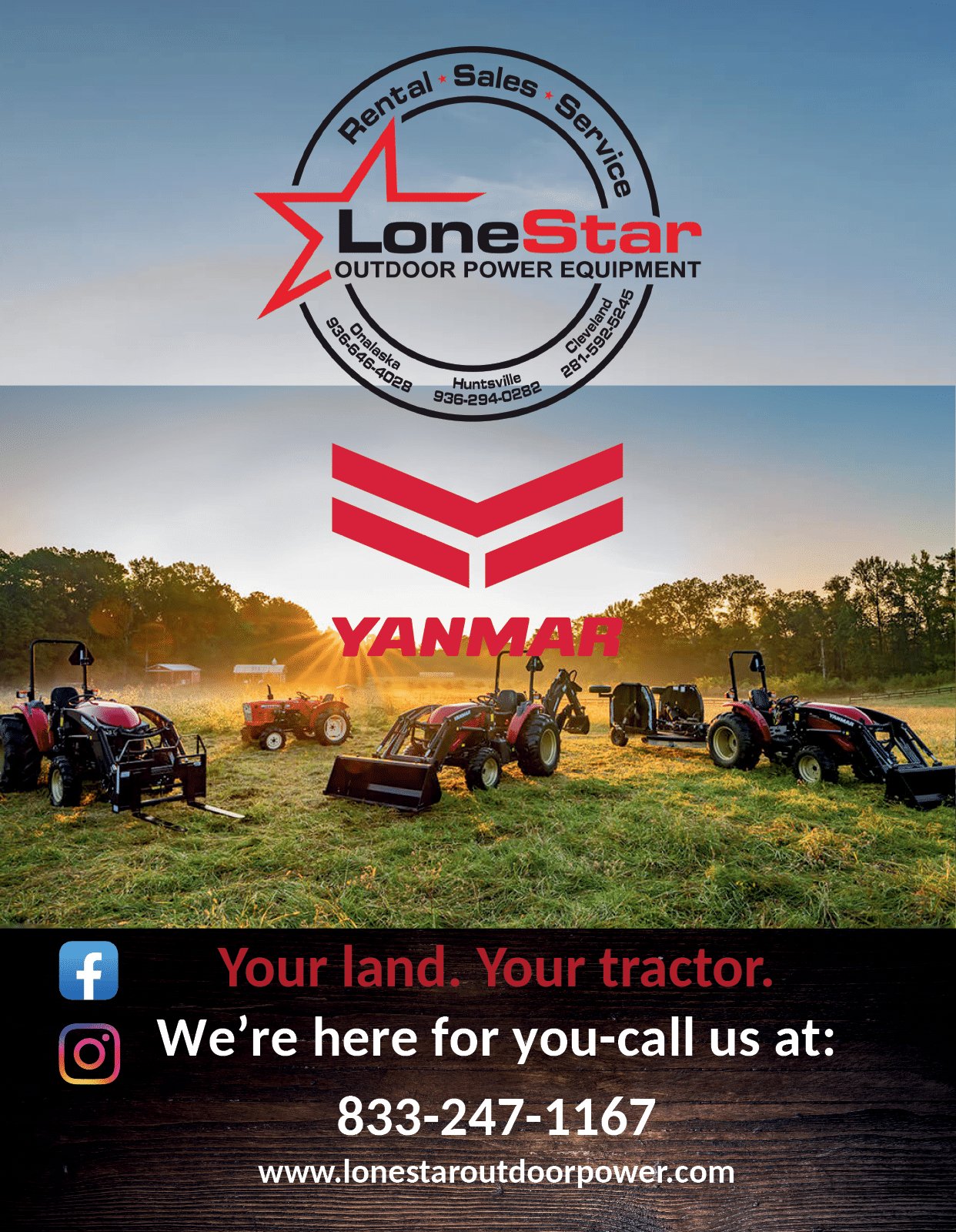 A sign advertising Lone Star Outdoor Power Equipment. AI generated content