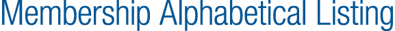 Membership Alphabetical Listing
