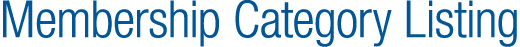 Membership Category Listing