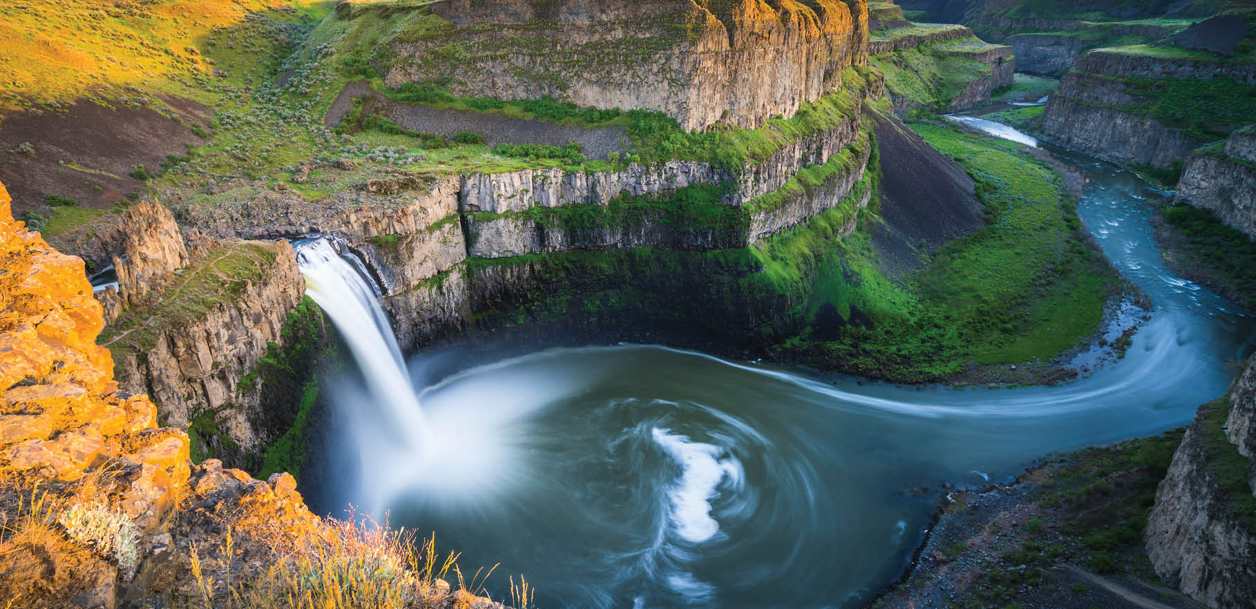 palouse fall state park at sunset,washington,usa.