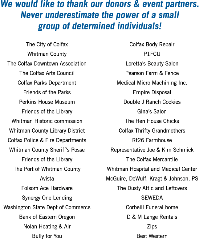 We would like to thank our donors & event partners. Never underestimate the power of a small group of determined indi...