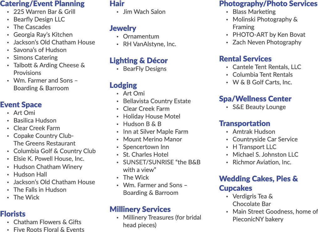 Catering/Event Planning · 225 Warren Bar & Grill · Bearfly Design LLC · The Cascades · Georgia Ray’s Kitchen · Jackso...