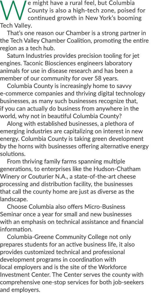 We might have a rural feel, but Columbia County is also a high-tech zone, poised for continued growth in New York’s b...