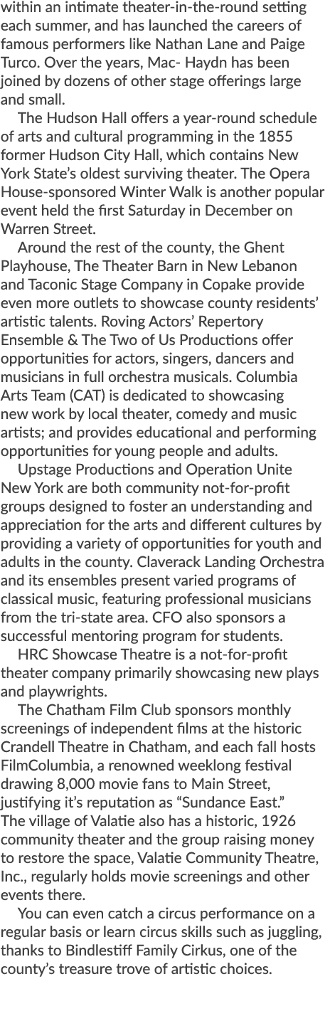 within an intimate theater-in-the-round setting each summer, and has launched the careers of famous performers like N...