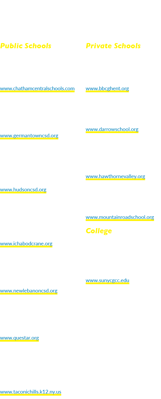 Columbia County Schools and College Public Schools Chatham Central School District 50 Woodbridge Avenue Chatham, NY 1...