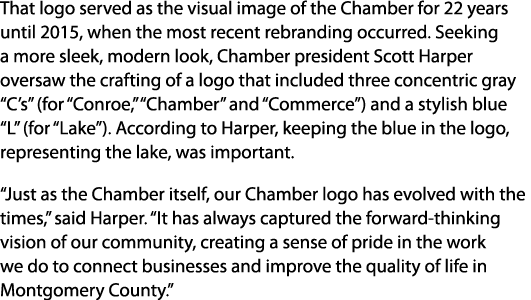That logo served as the visual image of the Chamber for 22 years until 2015, when the most recent rebranding occurred...