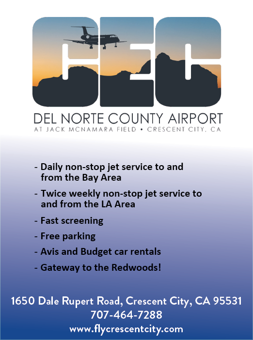 An advertisement for Del Norte County Airport. AI generated content