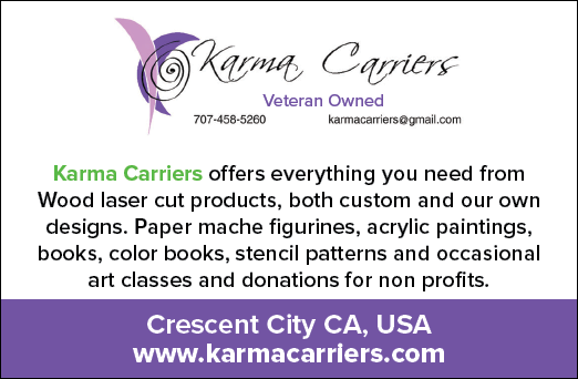 A purple advertisement for Karma Carriers, a veteran-owned business. AI generated content
