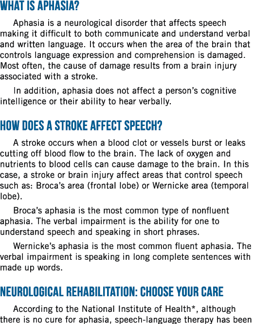 What is Aphasia? Aphasia is a neurological disorder that affects speech making it difficult to both communicate and u...