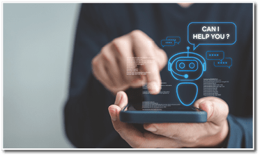 Chatbot conversation Ai Artificial Intelligence technology online customer service.Digital chatbot, robot application, OpenAI generate. Futuristic technology.Virtual assistant on internet.