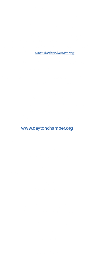FOCUS FOCUS is a quarterly publication of the Dayton Area Chamber of Commerce  It is distributed to Chamber members a   