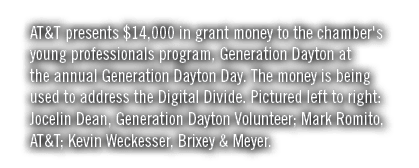 AT&T presents  14,000 in grant money to the chamber's young professionals program, Generation Dayton at the annual Ge   