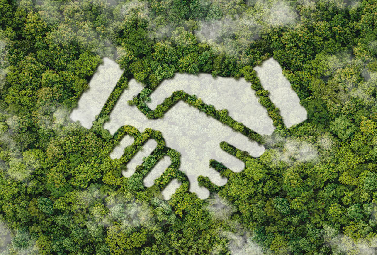 corporate concept to invest in the environment social and governance. Cooperation of organization environment for charity and support Environmental technology concept for Sustainable development goals