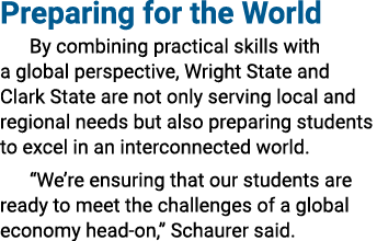 Preparing for the World By combining practical skills with a global perspective, Wright State and Clark State are not...
