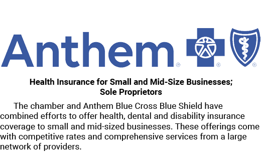 ￼ Health Insurance for Small and Mid Size Businesses; Sole Proprietors The chamber and Anthem Blue Cross Blue Shield ...