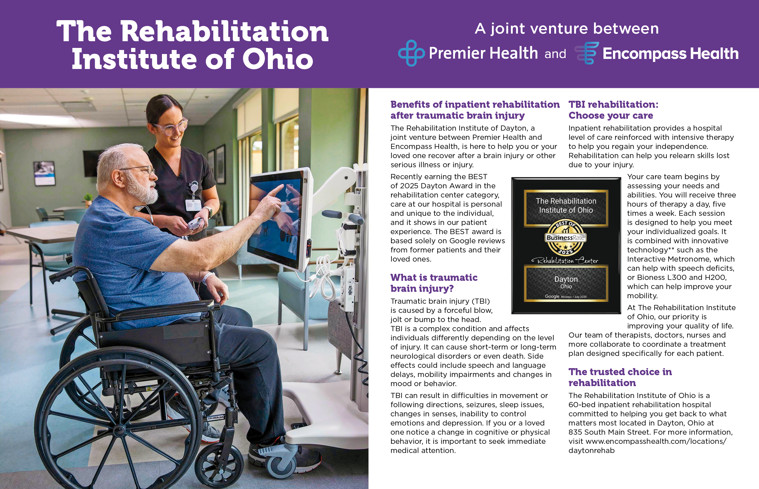 A man in a wheelchair is being assisted by a woman in a white shirt. They are in a hospital room with a TV on the wall. AI generated content