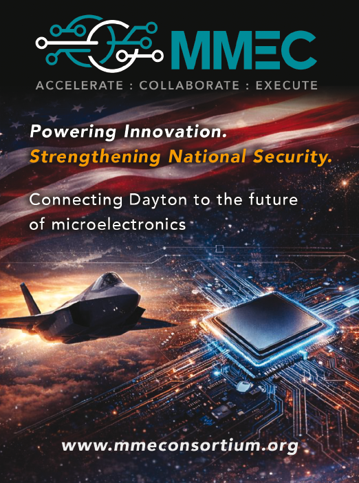 An advertisement for MMEC, featuring a jet and a computer chip. AI generated content